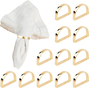 Anillos de Servilleta de Latón con Diseño Martillado para Acción de Gracias, Porta Servilletas para Mesa de Comedor y Decoración del Hogar - Product Image 3