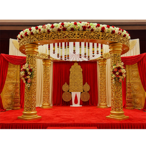 Centre de mariage indien circulaire, 1 pièce, décor pour mariage, karani, pochette dorée, sculpté, magnifique - Product Image 1