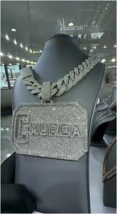 Collar de eslabones cubanos de plata de ley chapado en oro con moissanita, joyería fina, venta caliente de fábrica CONCEPTION, colgantes personalizados de hip hop con efecto hielo - Product Image 5