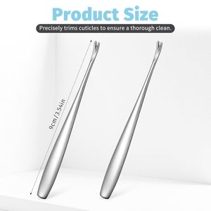 Empujador de cutículas en forma de V, recortador de acero inoxidable, duradero, reutilizable, profesional, removedor de piel muerta, cuidado de las uñas, UBI, 2 uds. - Product Image 2