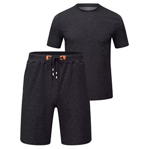 Ensemble de survêtement décontracté d'été pour hommes, coupe régulière, pour le sport, le jogging et la plage, t-shirt et short, ensemble d'été - Product Image 1