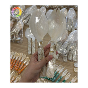 ช้อนเปลือกหอยทำมือ ของตกแต่งบ้านสุดหรู ของขวัญ ช้อนเปลือกมุกธรรมชาติ ทำมือ เป็นมิตรกับสิ่งแวดล้อม ภาชนะบนโต๊ะอาหารสุดหรู - Product Image 1