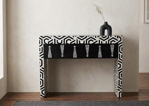 Premium Handmade Eco-Friendly <b>Pine</b> MDF Bone Inlay Modern Rectangle Dressing Console <b>Table</b> Lightweight Waterproof Elegant Floral - Product Image 3