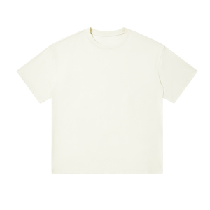 Loose Fit Solid Pattern Knitted <b>T</b>-<b>Shirt</b> Cotton <b>Polyester</b> Casual Style 250 Gram Crew Neck Oversize Quick Dry Breathable Men Women - Product Image 3