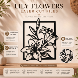 Décoration murale en métal de fleurs de lys de qualité supérieure avec un design floral découpé au laser de précision pour la décoration murale moderne de la maison, du bureau, du café et de l'hôtel - Product Image 5