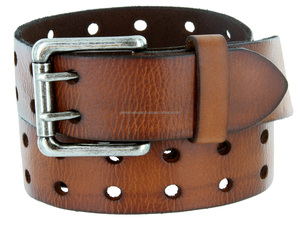 Cinturón de cuero con hebilla de latón para hombre, cinturón informal de cuero genuino hecho en la India - Product Image 3