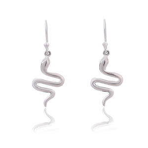 Boucles d'oreilles serpent en argent sterling 925, vente en gros à prix avantageux - Product Image 1