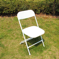 Chaises pliantes en plastique blanc léger étanche pour bureau fête de mariage pique-nique cuisine salle à manger église école parcs en plein air
