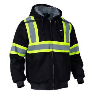 Felpa con Cappuccio Riflettente Staccabile, Alta Visibilità, in Microfibra Antibatterica, Moda da <span class=keywords><strong>Lavoro</strong></span> per Uomo con Supporto per Logo Personalizzato - Product Image 5