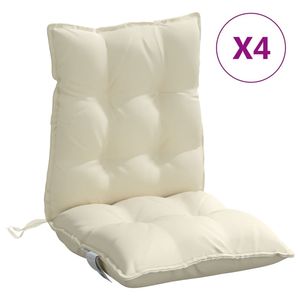 Juego de 4 Cojines para Silla de Respaldo Bajo de Tela Oxford Crema, 100% Poliéster, para Uso en Exteriores - Product Image 2