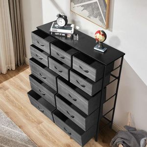 12-Drawer <b>Cabinet</b> Organizers with 6 Large & 6 <b>Small</b> Non-Woven Fabric Drawers Cationic Cloth Surface & Particle Board Material - Product Image 4