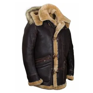 <b>Mens</b> New Winter Leather <b>Jacket</b> Outdoor Thickened Warm Hooded Lapel <b>Suede</b> Leather Coats Casual Motorcycle Windproof Plush Coats - - Product Image 1