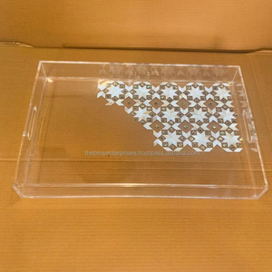 2025 Ramadan et Eid Mubarak Nouveau cadeau de plateau en acrylique avec nacre gravée et coquille d'ormeau en bois incrusté de forme rectangulaire - Product Image 6