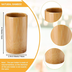 Porte-stylo rond en bois non fini, porte-crayons en bois pour travaux manuels DIY - Product Image 6