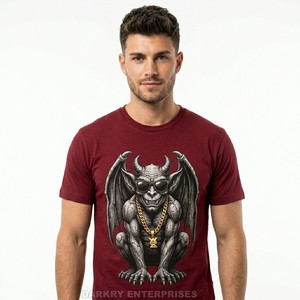Camiseta Personalizada para Hombre, Diseño Minimalista de Vampiro en Líneas Artísticas, Color Rojo, Ligera, Transpirable, de Algodón, Proveedor Mayorista - Product Image 6