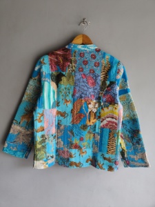 Quilted <b>Patchwork</b> <b>Jacket</b> Women's Mandarin Collar Full Sleeve Cotton Autumn Style Regular Length Patch Designs - Product Image 6