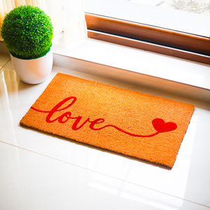 พรมเช็ดเท้าใยมะพร้าวพิมพ์ลาย CocoScript พร้อมแผ่นรอง PVC ใยธรรมชาติ พรมปูพื้นทางเข้า ออกแบบโลโก้ได้ตามต้องการ กันลื่น ใช้ได้ทั้งภายในและภายนอกอาคาร - Product Image 1