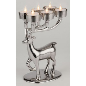 Nouveau design de porte-bougie en forme de renne argenté pour la décoration intérieure, vente chaude, support de bougie en aluminium pour la décoration de Noël - Product Image 1