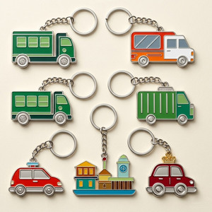 Porte-clés en métal émaillé personnalisé en forme de véhicule, porte-clés de voiture, design en forme de voiture - Product Image 6