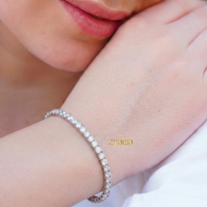 Bracelet tennis classique en or rose avec diamants de laboratoire Zyorio pour femme, plaqué argent 925, cadeau de mariage ou de fête - Product Image 6