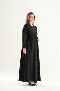 ชุดอาบายะห์ผู้หญิงแบบดั้งเดิมสุดหรู คอลเลคชั่นฤดูหนาวปี 2026 งานปักลายแจ็คการ์ดสุดประณีต - Product Image 3