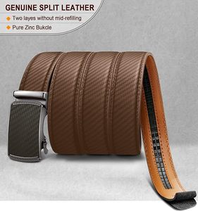 Cinturones de Vestir de Cuero Genuino de Alta Calidad con Logotipo Personalizado para Hombre, Nuevos y Elegantes con Hebilla de Trinquete, OEM Personalizado, Venta al Por Mayor - Product Image 2