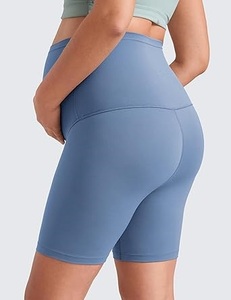 Shorts de yoga de maternité sans couture personnalisés pour femmes, taille haute, coupe ajustée, style cycliste, pour la grossesse - Product Image 4