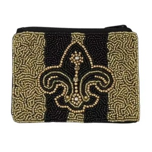Mini Handmade Seed Bead Coin Purse with Intricate Floral Embroidery <b>Square</b> Shape Lightweight and Custom - Product Image 5
