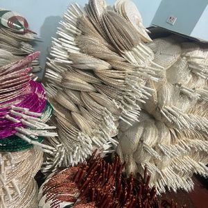 Éventail à main durable en feuille de palmier tressée, disponible en gros, pour événements, mariages, fêtes et décoration - Product Image 3