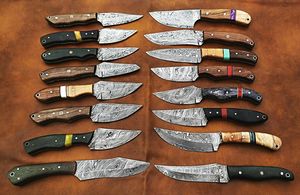 Lot de couteaux de chasse Damas mixtes avec étui – Livraison immédiate, stock disponible, vente en gros uniquement, option de sélection et d'assemblage de couteaux - Product Image 5