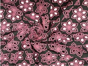 Tissu en coton noir brodé de fleurs, très demandé, respirant et léger, pour la collection de vêtements et de robes tendance pour filles et femmes - Product Image 6