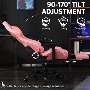 Ergonomic Gaming Chair with Footrest Comfortable Heavy People's Computer <b>Desk</b> Chair <b>Adjustable</b> <b>Height</b> Office Chair with Whe - Product Image 3