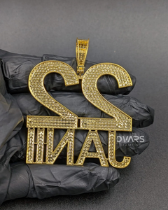 Collier Pendentif Personnalisé Iced Out – Cadeau pour Lui – Breloque Nom et Numéro Personnalisés – Bijou Hip Hop Personnalisé pour Anniversaire - Product Image 5