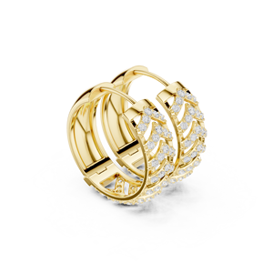 Pendientes de Aro Bali con Circonitas y Diseño de Estrella, Chapados en Oro de 18K y Plata de Ley 925, Joyería Glamurosa y Moderna para Mujer - Product Image 1