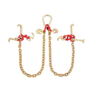 Catena di traino G80 V Bridle 5/16 X 3FT con ganci a grappolo R T J per trasporto e traino - Product Image 3