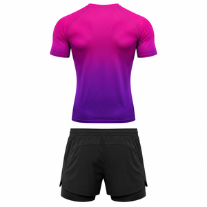Ensemble T-shirt et short de sport haut de gamme pour homme – Idéal pour la gym, l'entraînement, la course et le fitness – Léger, respirant et anti-transpiration - Product Image 2