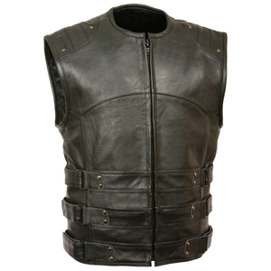 Nouvelle Tendance : Gilet de Motard en Cuir Véritable Personnalisé, Épais, Col en V, pour Hommes et Femmes, Hiver - Product Image 6