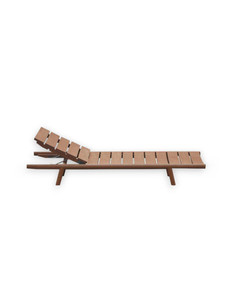 Chaise longue en teck massif avec coussin résistant au soleil et fabrication de haute qualité pour un confort optimal en extérieur - Product Image 1