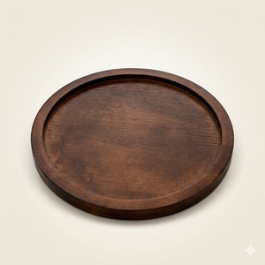 Plateau de service en bois naturel, design rond, plateau de service pour aliments et en-cas, vaisselle moderne, accessoires de cuisine, prix B2B - Product Image 4