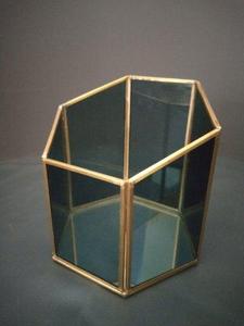 Artisan Design Geometric Brass <b>Lantern</b> With <b>Black</b> Glass Panels Home Decoration Durable Metal Candle Holder votive - Product Image 5