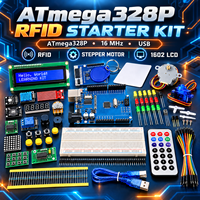 Kit de démarrage RFID ATmega328P R3 en stock, moteur pas à pas, servo, écran LCD 1602, capteur, platine d'expérimentation, ensemble de développement électronique