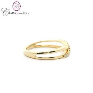 CLASSIC 18K AU750 SOILD WHITE or YELLOW GOLD NATURAL CLAW <b>SET</b> DIAMOND CROSS LADY <b>RING</b> - Product Image 4