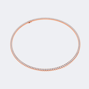 Collier tennis en or 9 carats avec diamants de laboratoire ronds sertis à griffes, 10,30 carats au total, couleur E, style luxueux, certifié IGI - Product Image 3