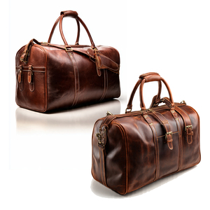 Genuine Leather Gym Workout Duffel Bags Sportswear Large Capacity Leather Duffle Bag Unisex Custom Handbags Leather Duffel Bags - Product Image 1