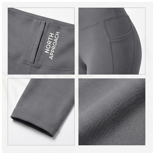 Leggings de yoga taille haute pleine longueur North Approach gris uni sans couture extensibles dans les quatre sens pour femme - Product Image 4