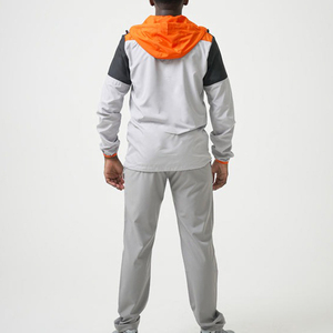 High Quality Men's Lightweight Windbreaker Tracksuit Set 2 Piece Hooded Mesh <b>Lined</b> Jacket Jogger <b>Pants</b> Windproof Sportswear - Product Image 3