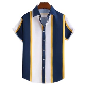 Stylish Custom Stripped <b>Cuban</b> <b>Shirts</b> <b>Men's</b> Cotton <b>Shirts</b> Direct from Factory Fashionable Custom Printed <b>Cuban</b> Collar <b>Shirts</b> - Product Image 4