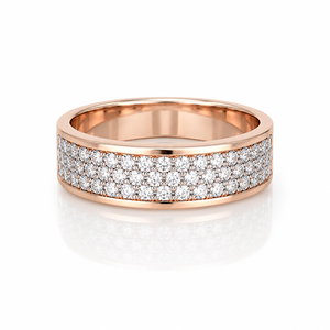 Bague d'éternité de luxe personnalisée en or massif 14 carats SHRAMAN DIAMOND, tendance, avec pavé de moissanite originale pour femme, idéale pour mariage et anniversaire - Product Image 1