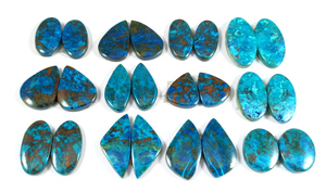 <b>Top</b> Quality Natural Shattuckite Gemstone Pairs Cabochon Pair Bulk Wholesale Price Lot Healing Shattuckite for Jewelry Making - Product Image 3