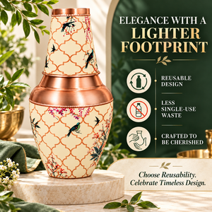 Carafe/Pichet à eau en cuivre très vendue, de luxe, décorative, artisanale, pour la maison, le bureau ou comme cadeau - Product Image 3